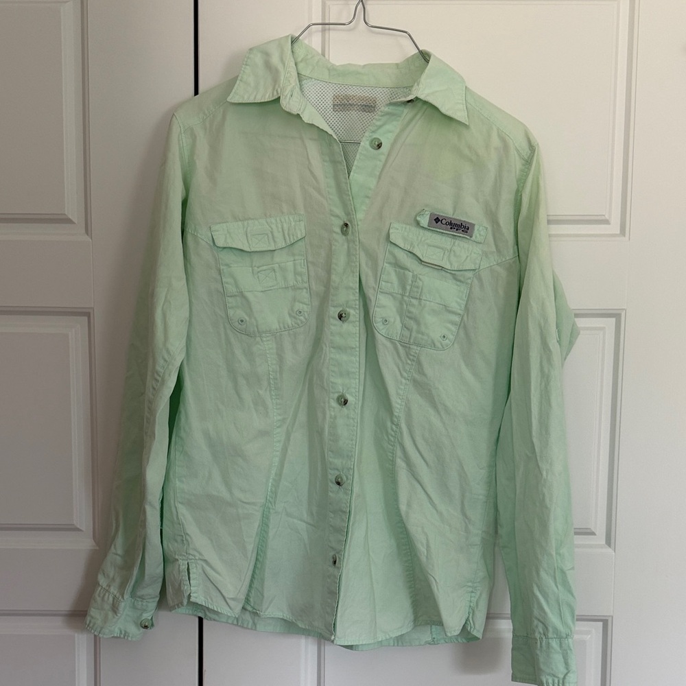 Columbia Mint Green Casual Shirt